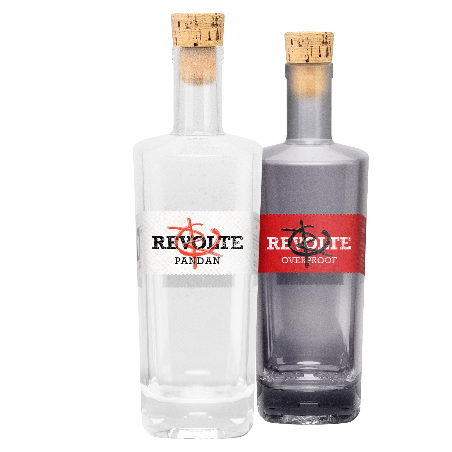 Revolte Rum Pandan und Revolte Rum Overproof im Bundle, 2 mal 0,5l Rum, In Steingut Fässern gereift, Intensiver Rum
