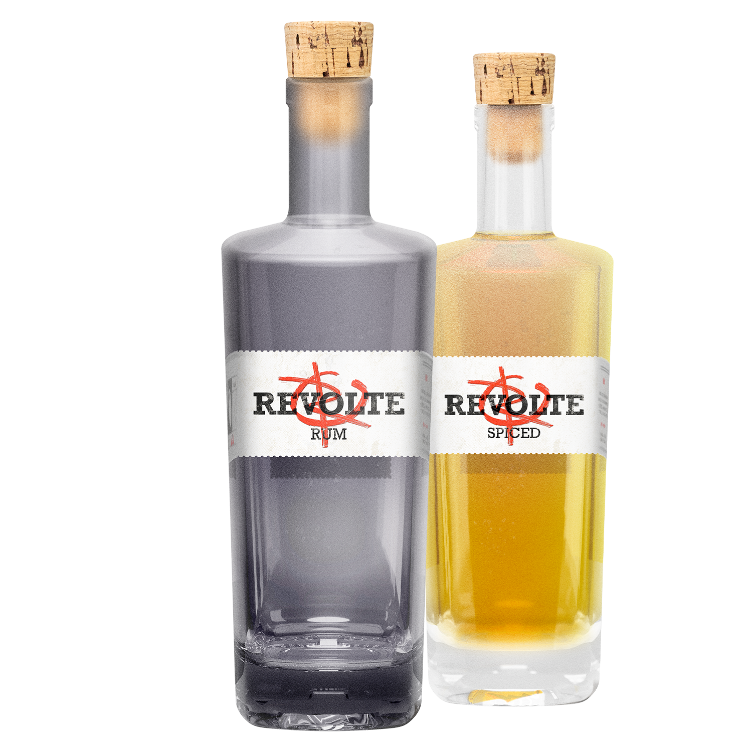 Revolte Rum und Revolte Spiced Rum im Bundle, 2 mal 0,5l Rum, Ideal zum Mixen von Drinks und Cocktails, Must-haves für die Homebar