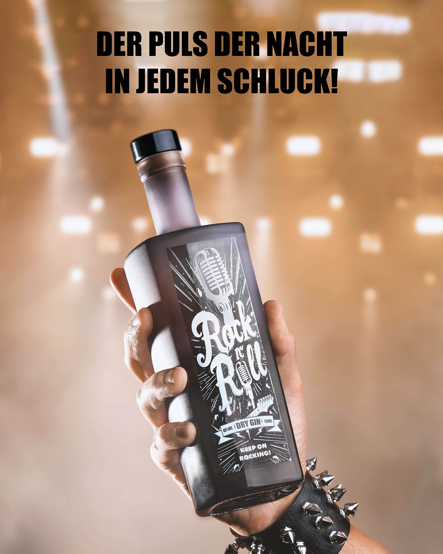 Spüre den Puls der Nacht in jedem Schluck, Rock n Roll Gin für echte Rocker, ideal für Gin & Tonics